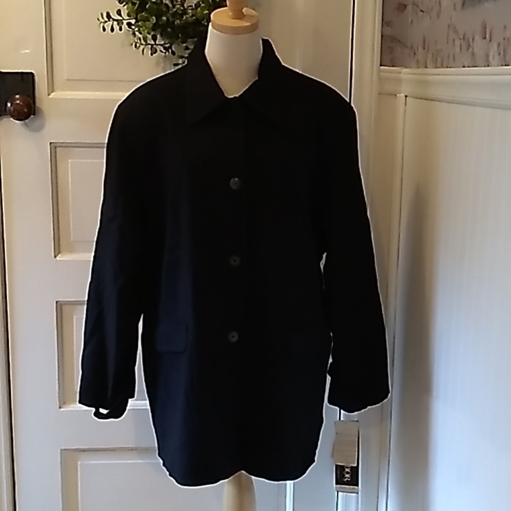 Sag Harbor black wool coat 22w nwt